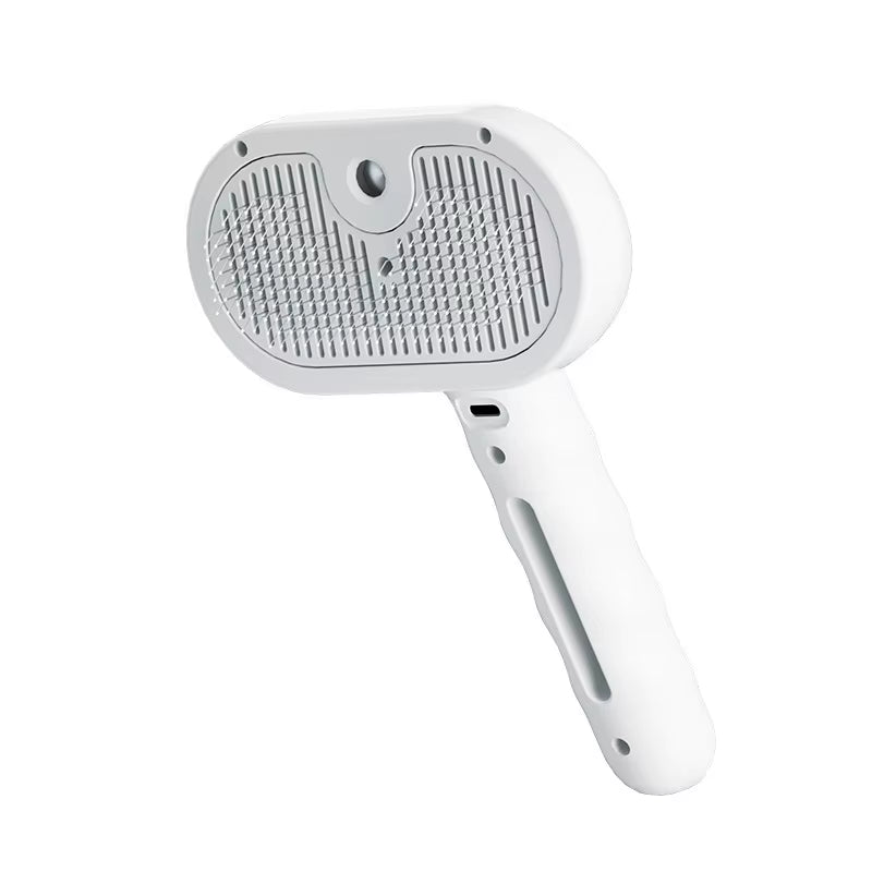 Pet Steam Massage Brush with Safe Round Head and Soft Teeth for Effective Hair Removal in Dogs and Cats