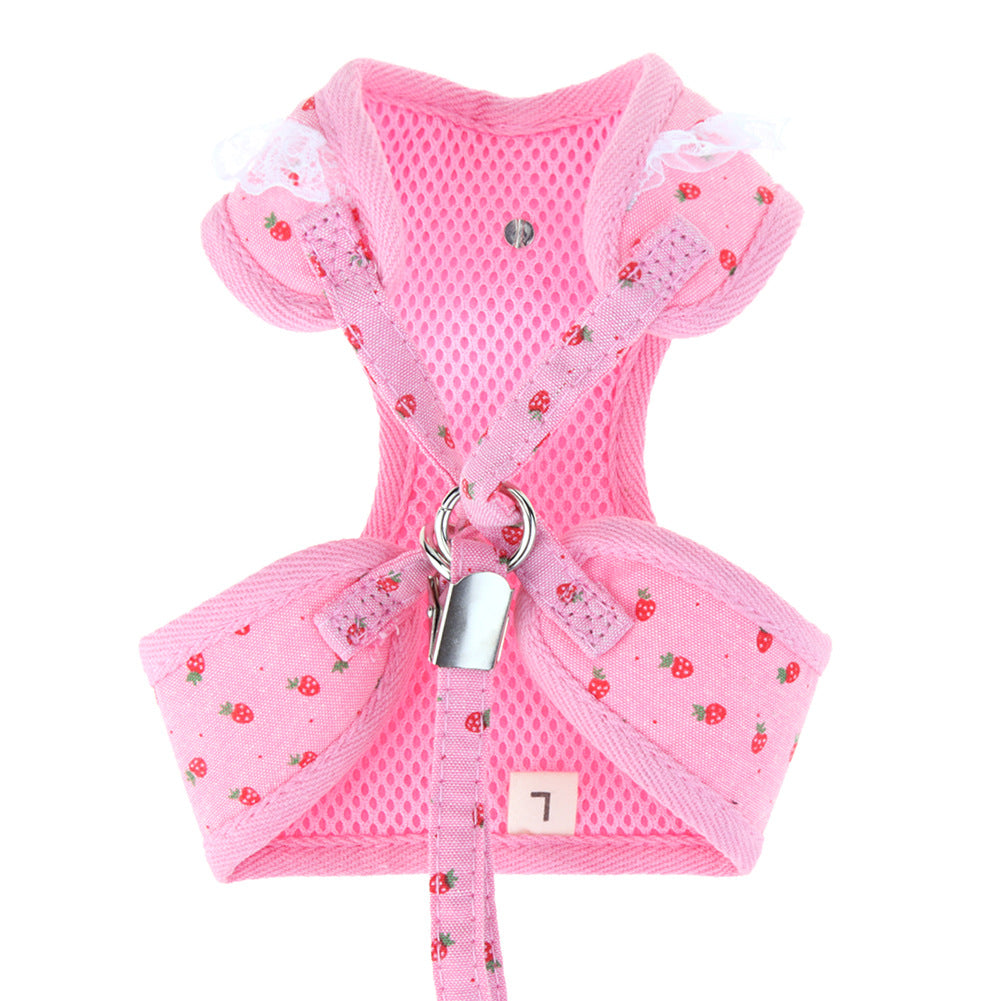 Strawberry-Inspired Pet Chest Harness