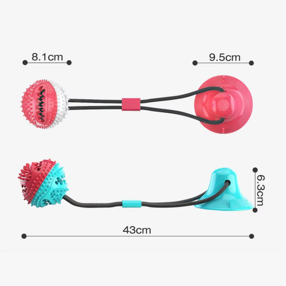 Durable Interactive Dog Chew Toys for Aggressive Chewers - Suction Cup Teething Rope and Puzzle Treat Dispensing Ball