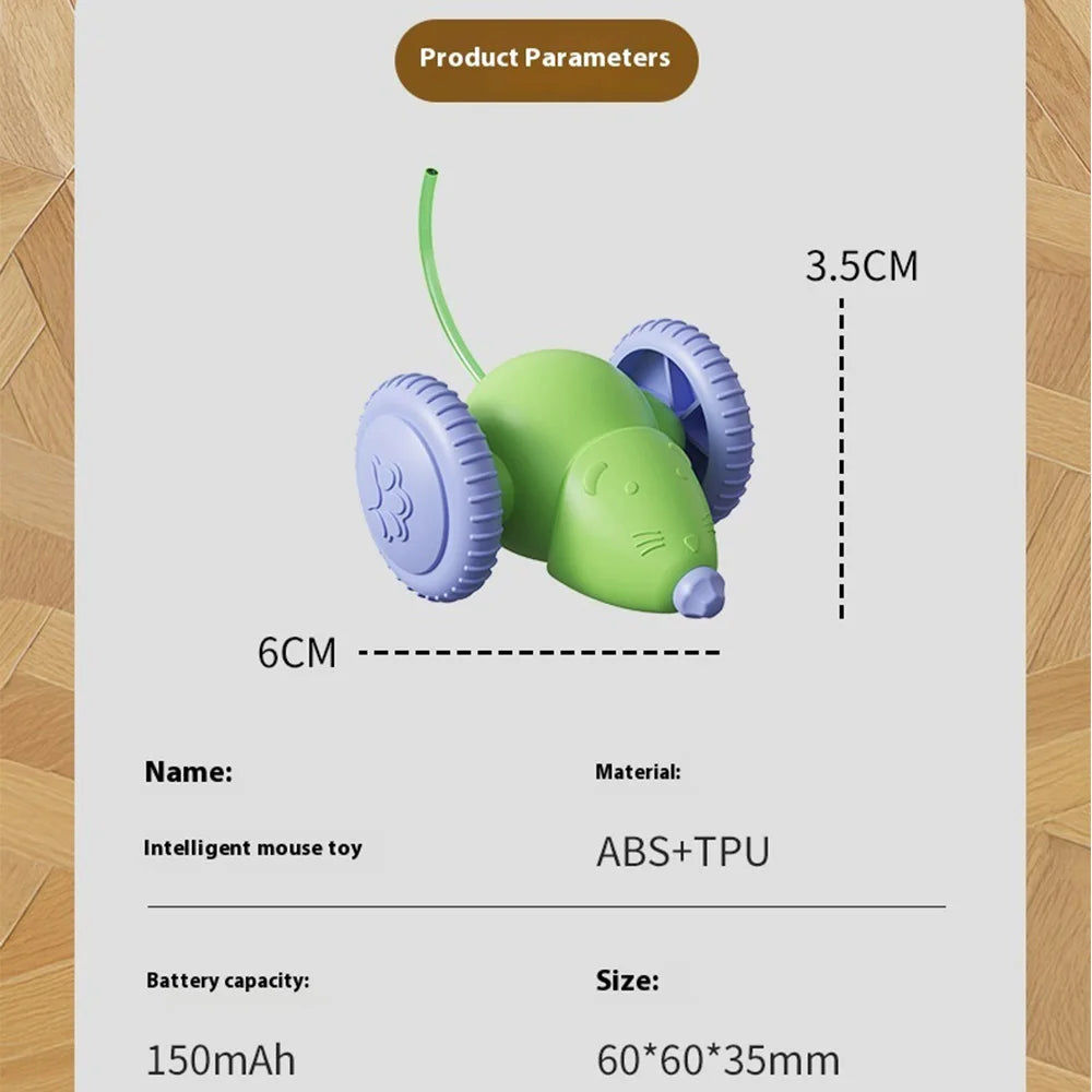 Interactive Electric Mouse Car Toy for Cats - Rechargeable Automatic Teaser with Intelligent Obstacle Avoidance