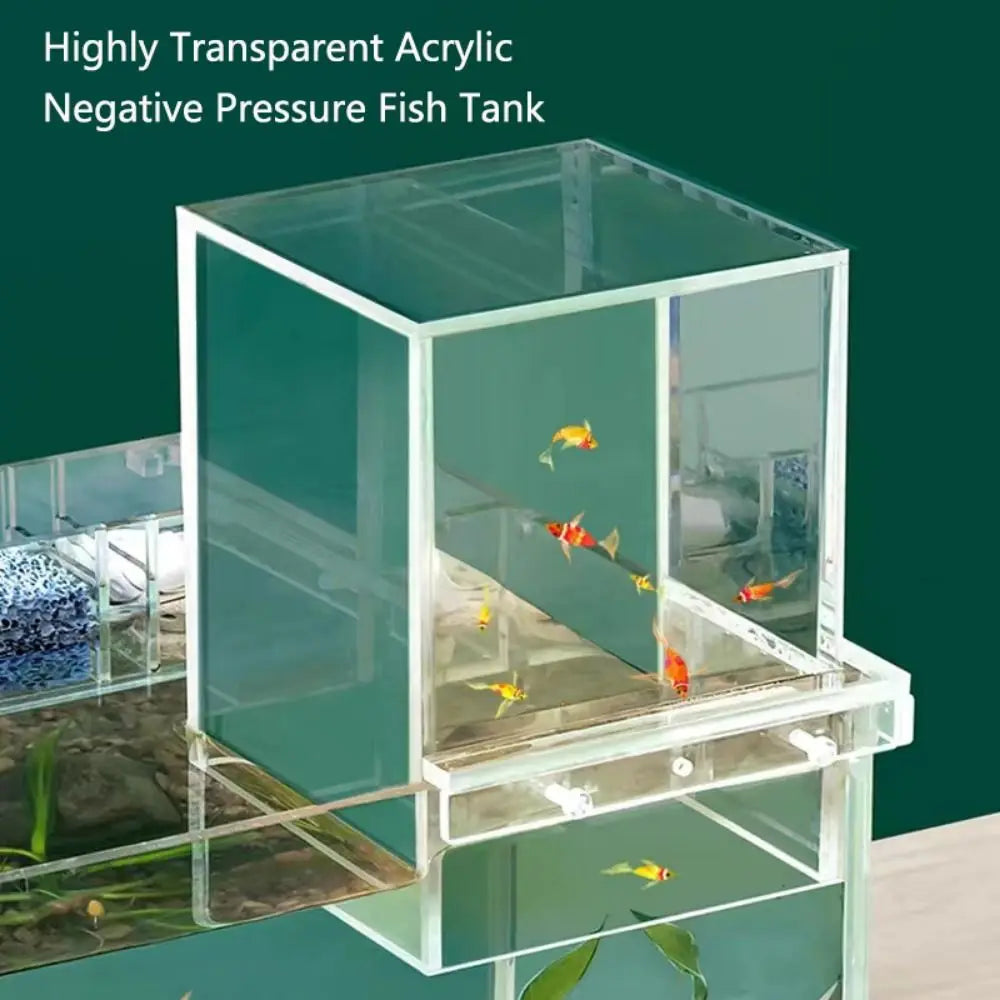 Acrylic Suspended Fish Tank with Innovative Negative Pressure Design - Effortless Installation and Striking Aquatic Display