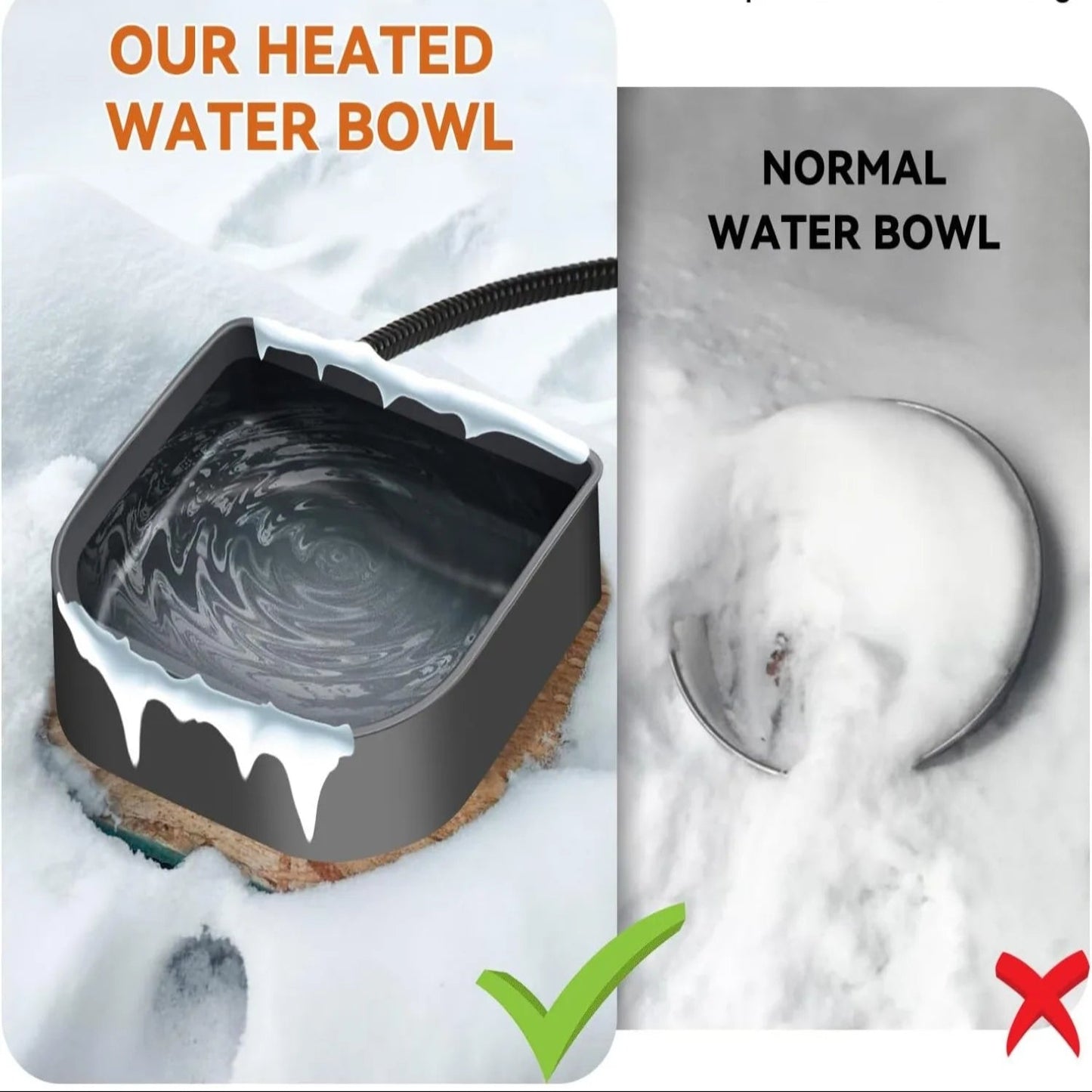 1L Heated Pet Bowl for Cats, Rabbits, and Birds - Versatile Indoor/Outdoor Ice-Free Water Solution for Dogs and Poultry