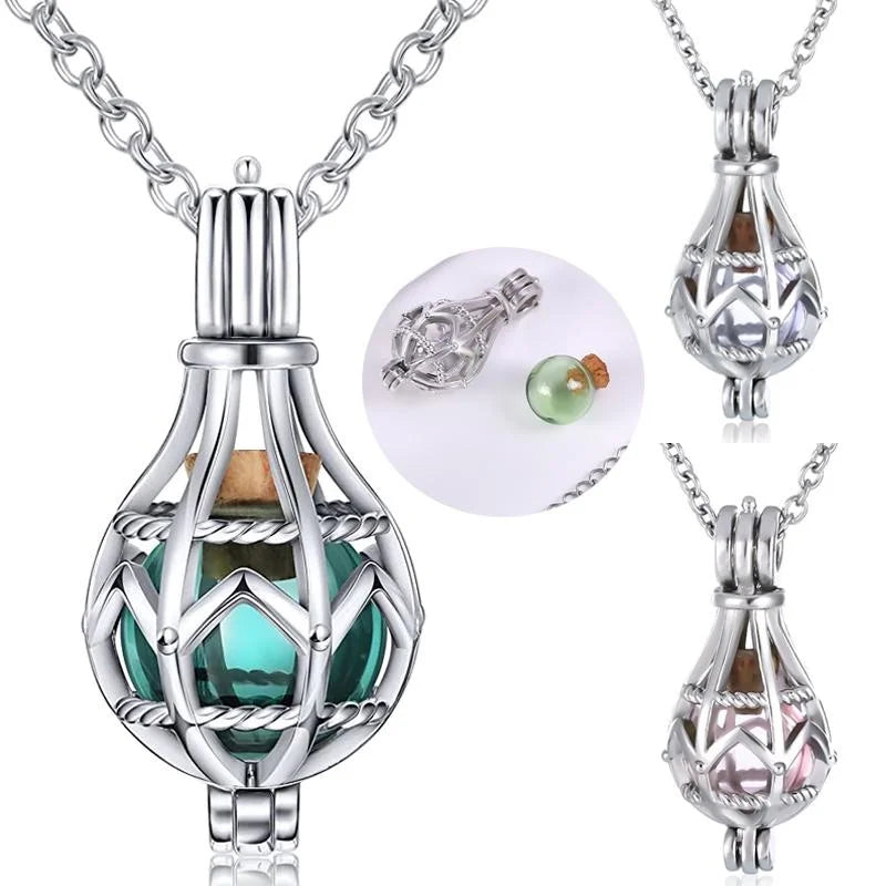 Hollow Teardrop Keepsake Urn Necklace for Ashes - Openwork Cremation Memorial Pendant