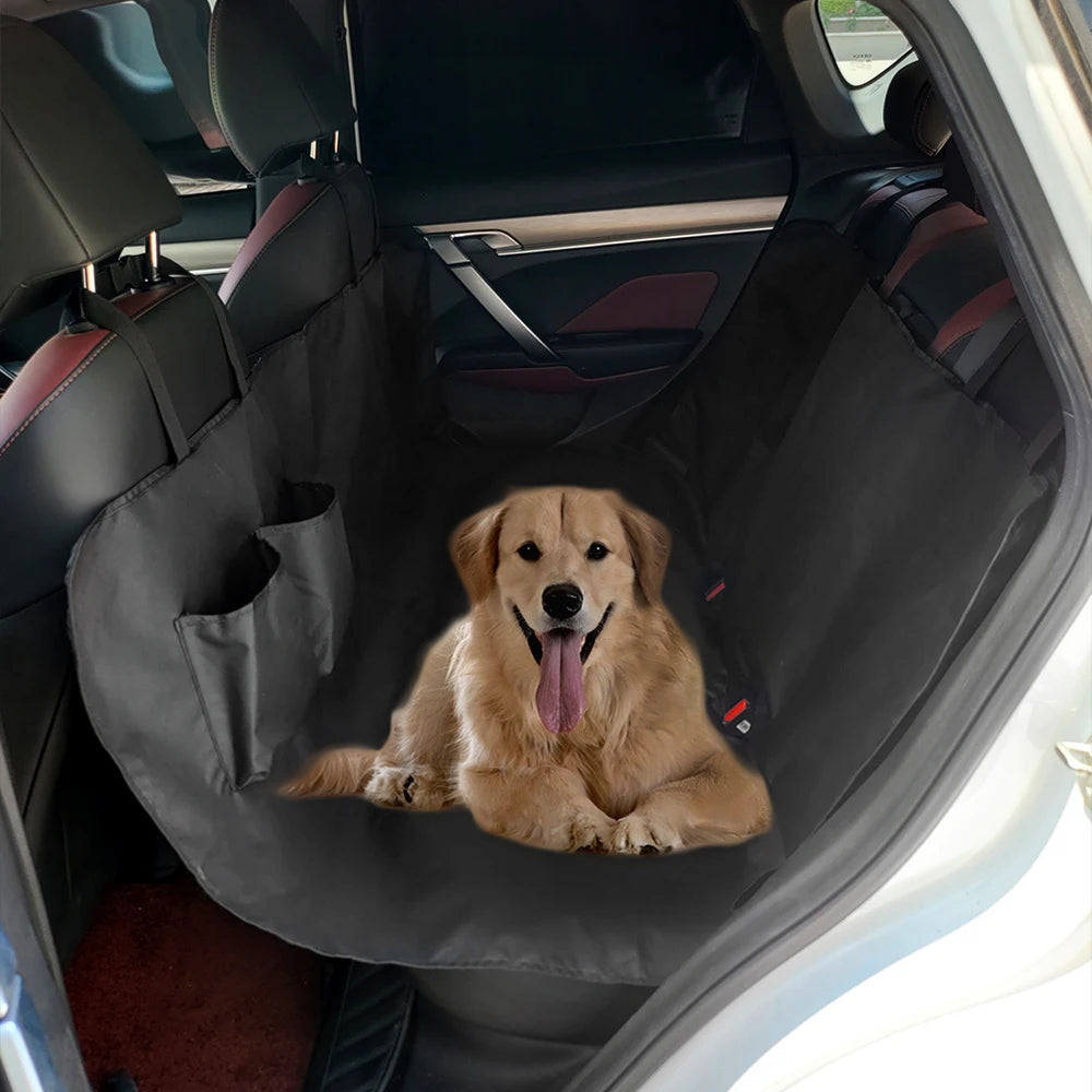 Waterproof 600D Oxford Cloth Dog Car Seat Cover - Hammock-Style Pet Travel Carrier with Storage Compartment