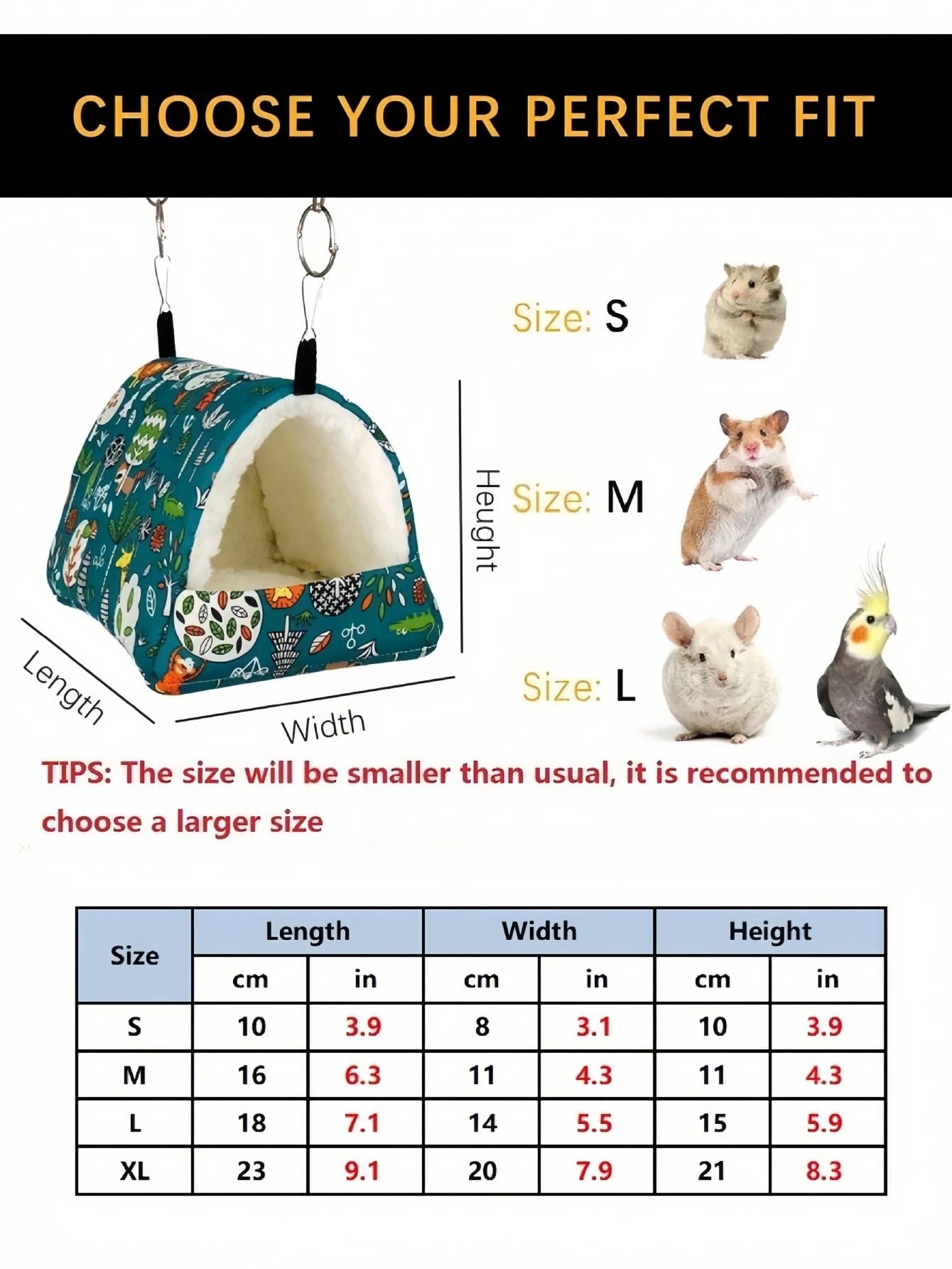 Premium Plush Birdcage Nest for Small Pets - Warm Winter Hanging Tent for Parrots in S/M/L/XL Sizes