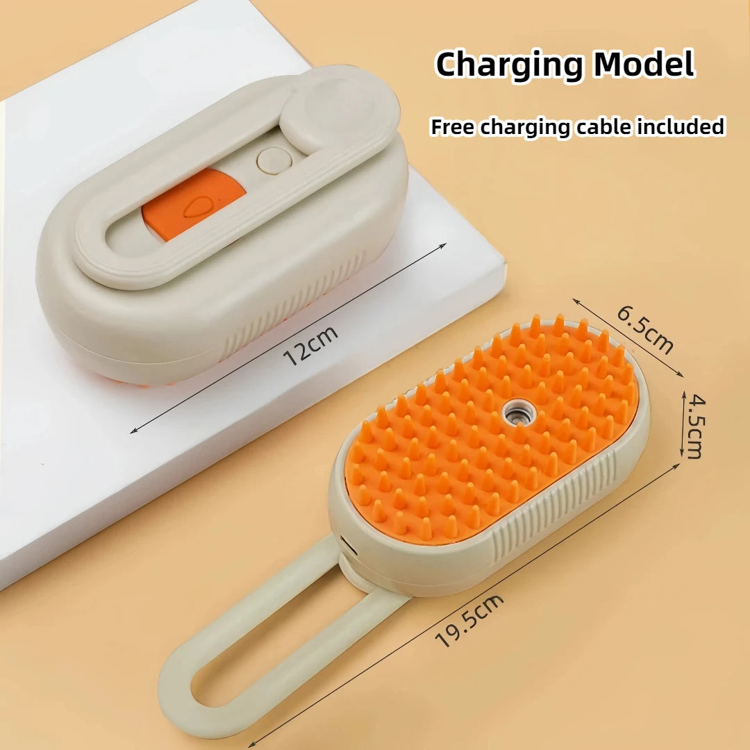 3-in-1 Electric Pet Grooming Brush with Steam Spray and Massage Function for Cats and Dogs