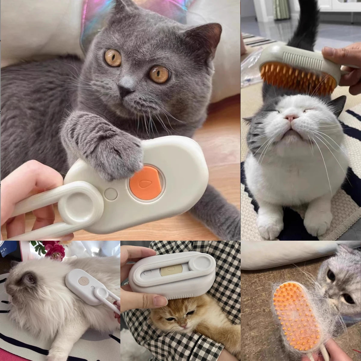 3-in-1 Electric Pet Grooming Brush with Steam Spray and Massage Function for Cats and Dogs