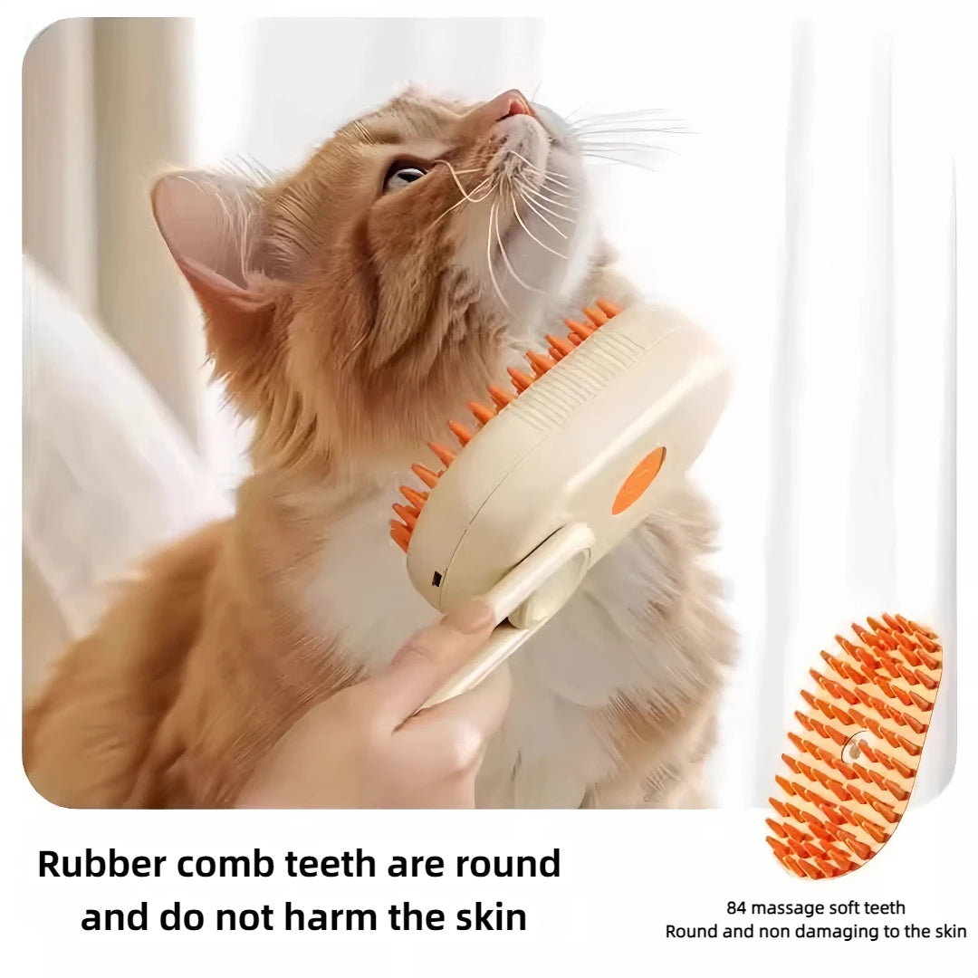 3-in-1 Electric Pet Grooming Brush with Steam Spray and Massage Function for Cats and Dogs