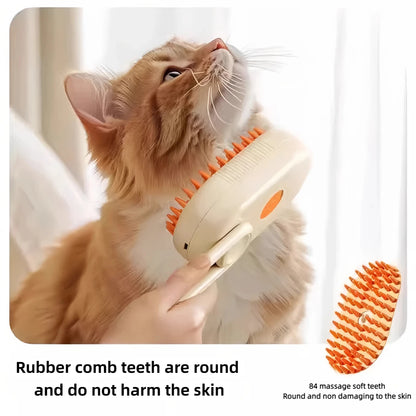 3-in-1 Electric Pet Grooming Brush with Steam Spray and Massage Function for Cats and Dogs