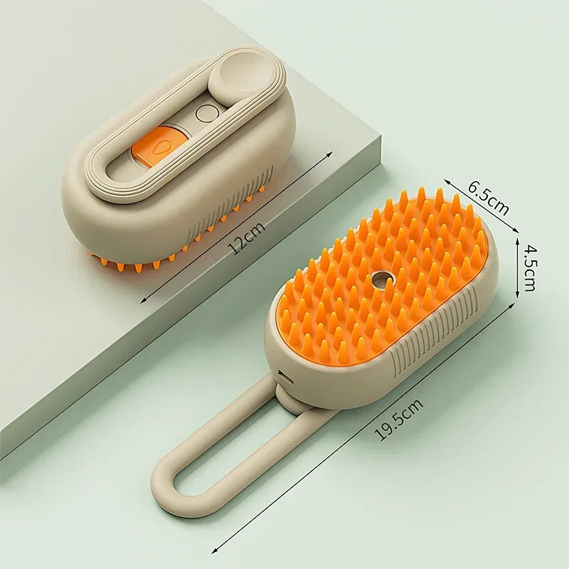 3-in-1 Electric Pet Grooming Brush with Steam Spray and Massage Function for Cats and Dogs