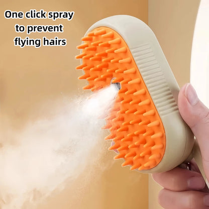 3-in-1 Electric Pet Grooming Brush with Steam Spray and Massage Function for Cats and Dogs