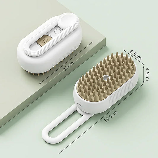 3-in-1 Electric Pet Grooming Brush with Steam Spray and Massage Function for Cats and Dogs