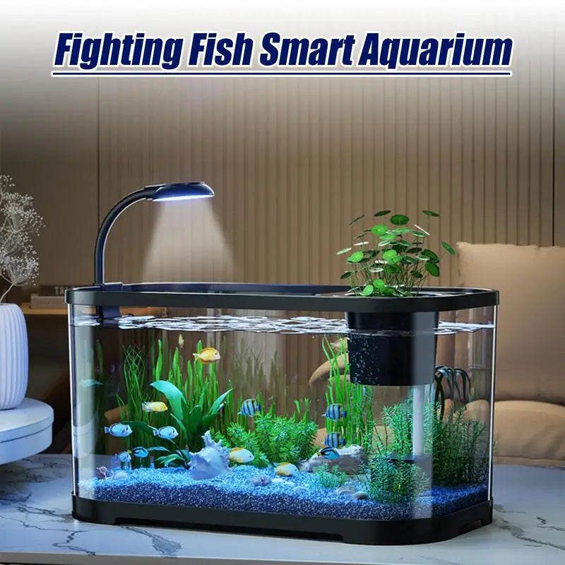 Aquarium Kit for Small Betta Fish - User-Friendly Desktop Tank for Home Use, Ideal for Betta Fish, Tortoises, and Frogs