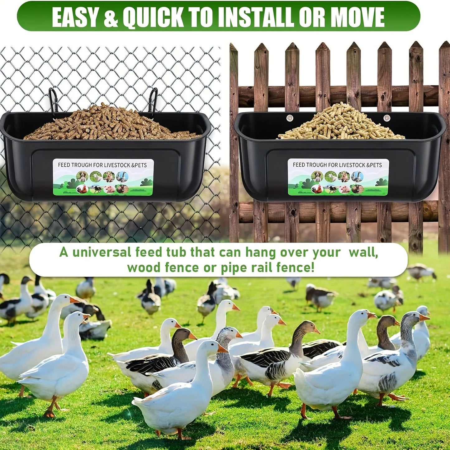 Two-Piece Hanging Feeder for Poultry and Livestock