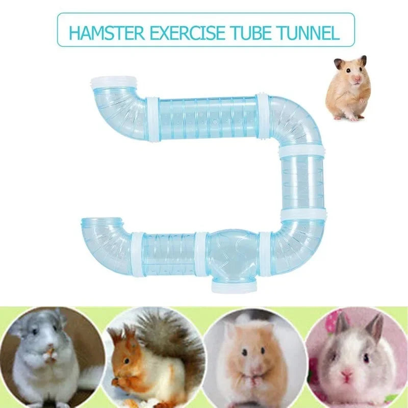 8-Piece Transparent Hamster Tunnel Toy Set for Pet Enrichment and Training Activities
