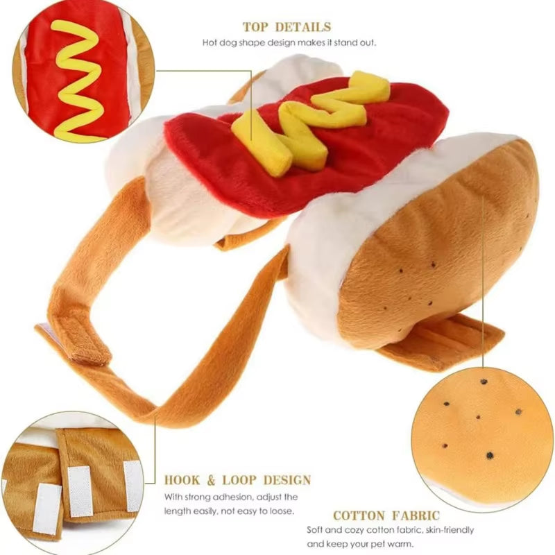 Dachshund-Inspired Hot Dog Halloween Costume - Adjustable Pet Apparel for Cats and Dogs