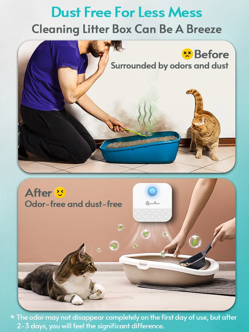 Downypaws 4000mAh Smart Cat Odor Eliminator - Premium Deodorizing Solution for Cat Litter Boxes and Pet Toilets