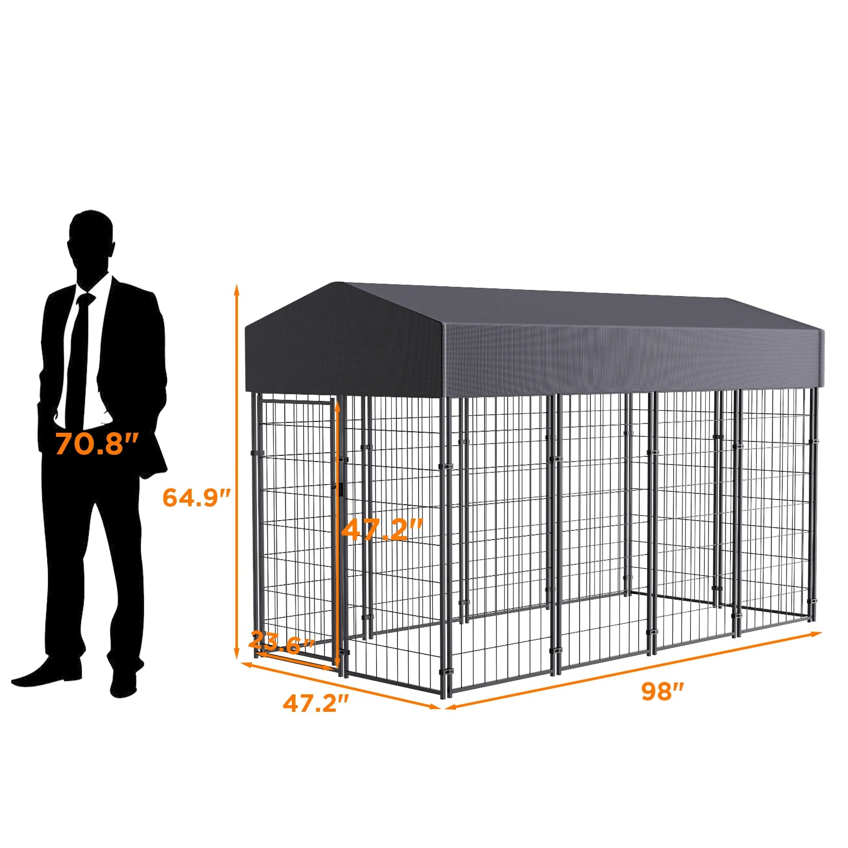 Premium Outdoor Dog Kennel with UV Protection and Waterproof Cover - Welded Wire Playpen for Large Breeds