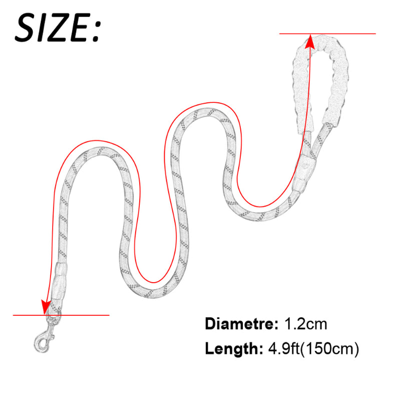 Reflective Nylon Dog Leash Suitable for All Breeds - Perfect for Walking and Training