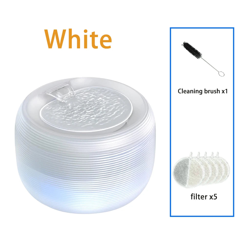 Large Capacity Ultra-Quiet USB Electric Pet Water Fountain with Automatic Filtration System for Cats