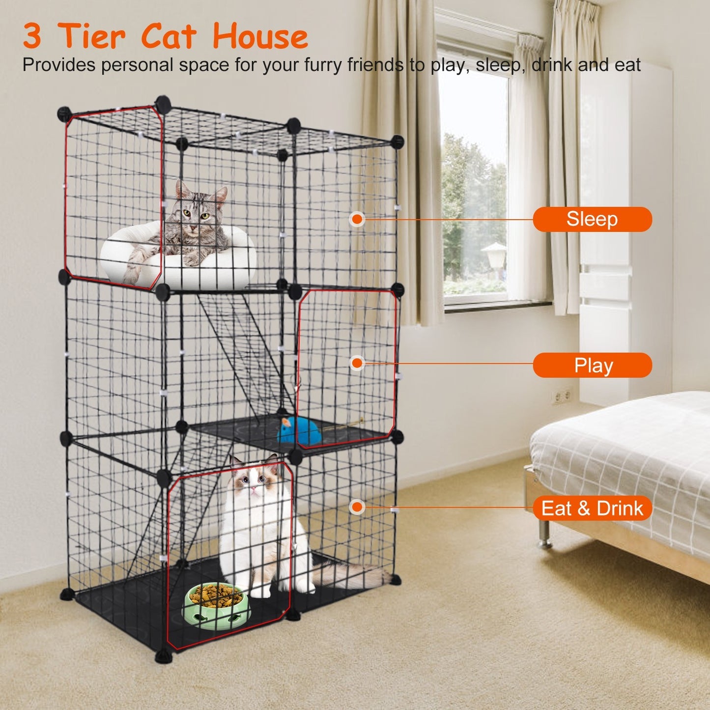 3 Tier Cat Playpen Metal Cage
