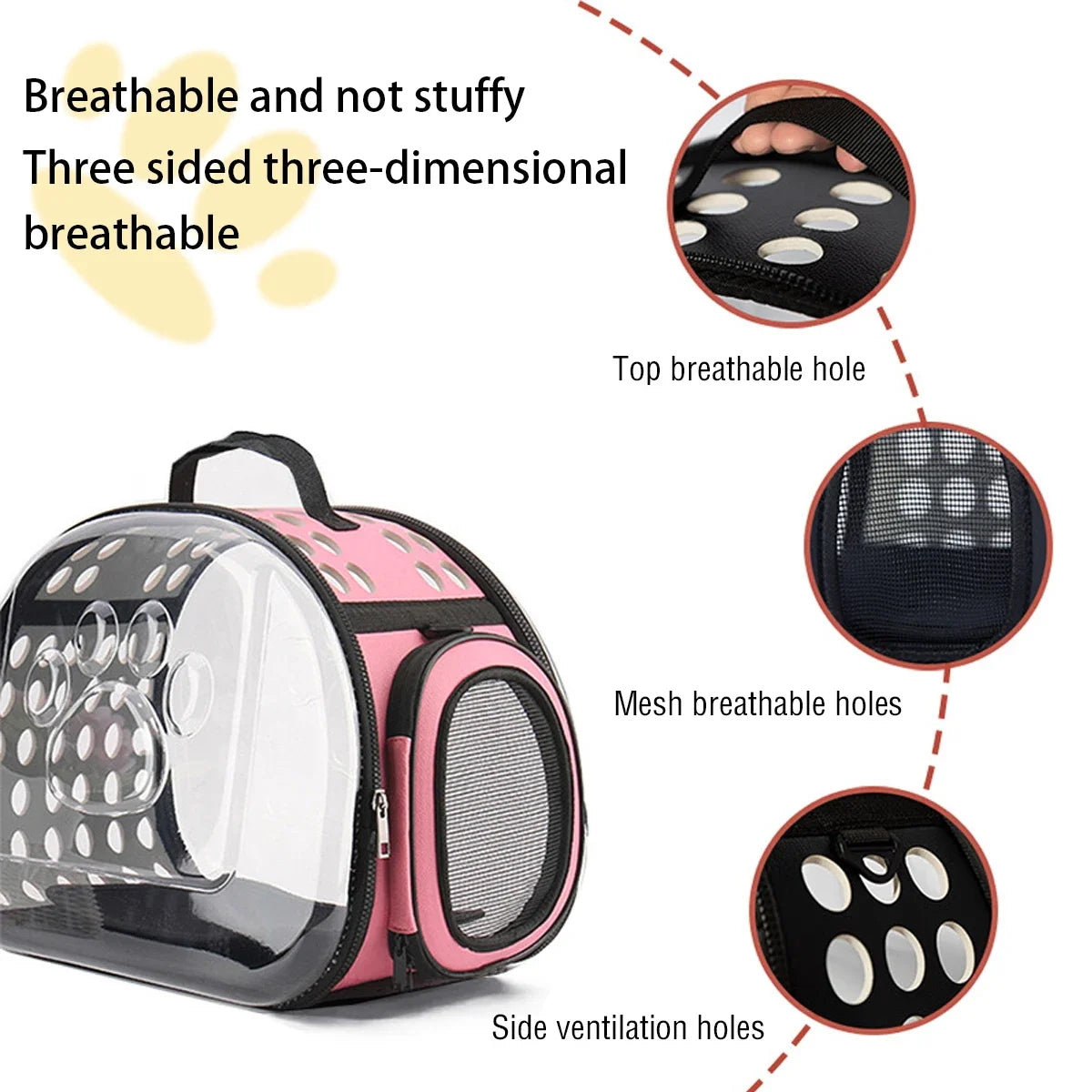Premium Pet Shoulder Carrier for Cats and Dogs - Breathable Travel Handbag with Transparent Capsule Design and Convenient Shoulder Strap