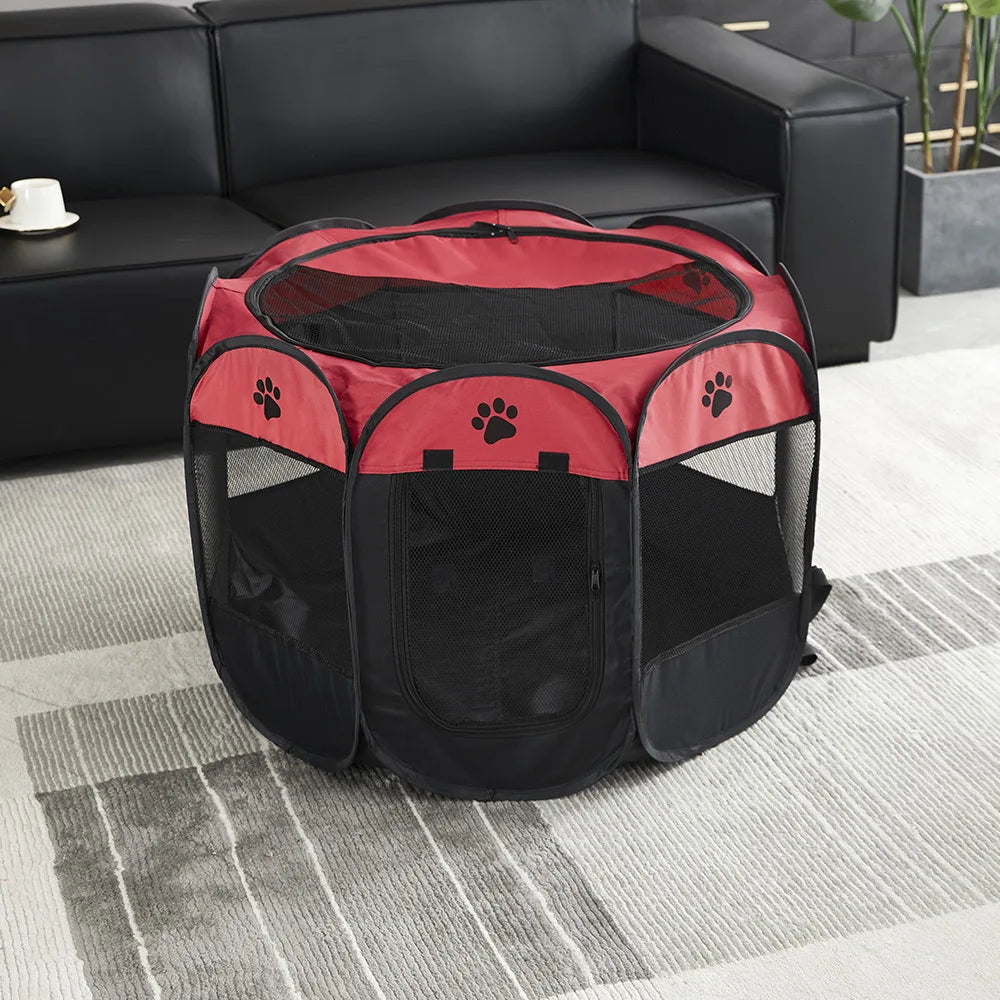 Durable Foldable Pet Tent and Octagonal Cat House - Portable Outdoor Dog Kennel and Fencing Solution