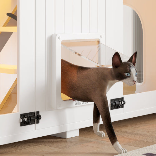 Large Cat Litter Box Enclosure With LED Light