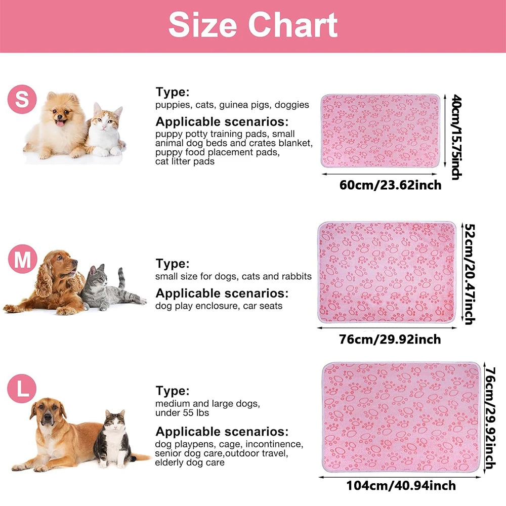 Premium Ultra-Soft Paw Print Dog Blanket - Machine Washable Cozy Pet Pillow Pad for Indoor and Outdoor Use - Ideal for Small to Large Pets