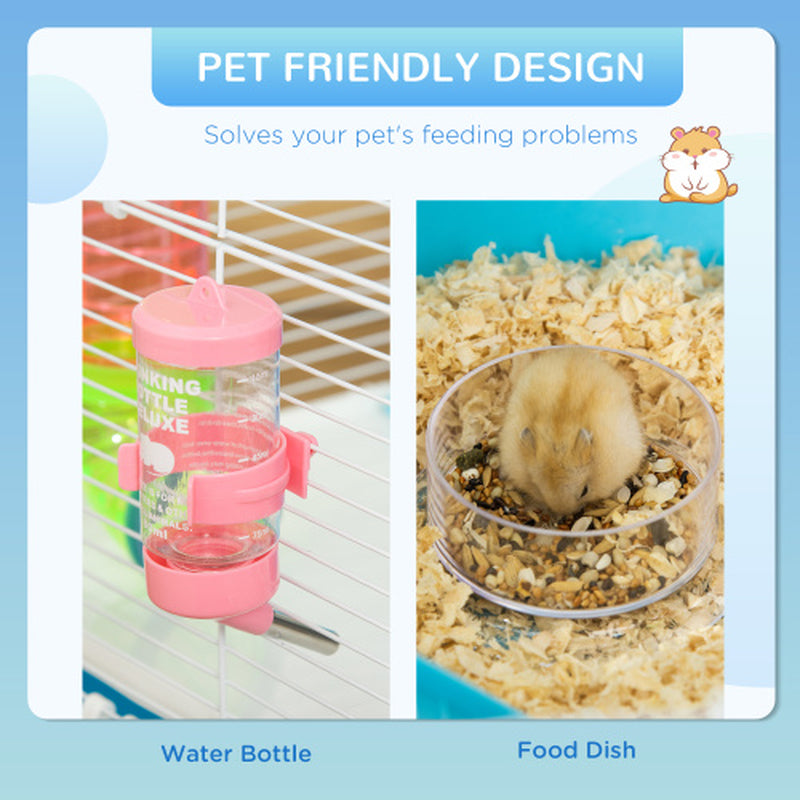 Oversized 23-Inch Hamster Cage with Tube and Tunnel, Featuring Portable Carrying Handle