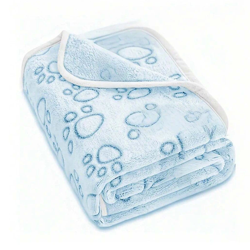 Premium Ultra-Soft Paw Print Dog Blanket - Machine Washable Cozy Pet Pillow Pad for Indoor and Outdoor Use - Ideal for Small to Large Pets