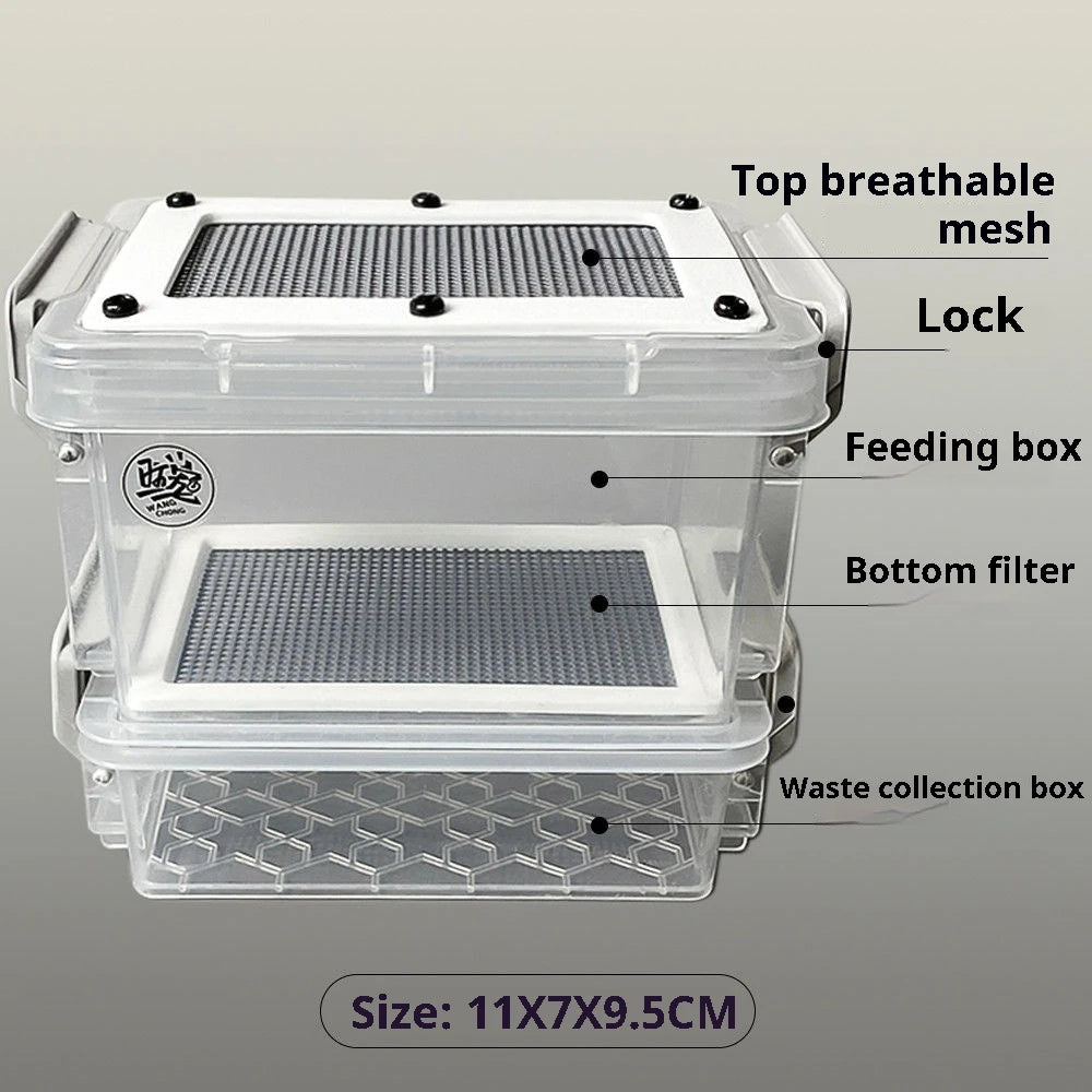 Premium Live Food Storage Container for Reptiles - Perfect for Mealworms, Crickets, Dubia Cockroaches, and Super Worms