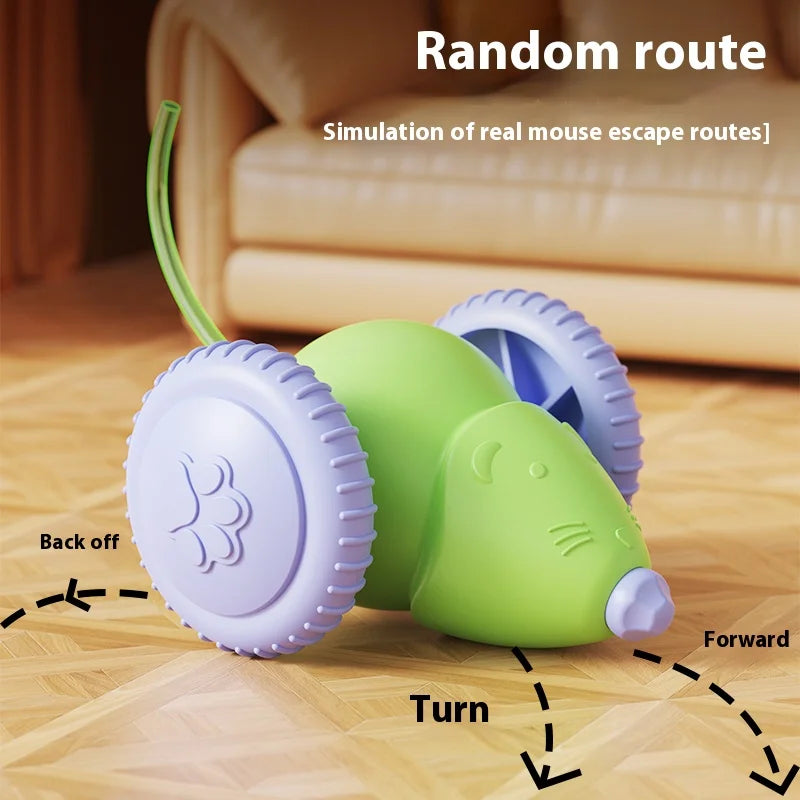 Interactive Electric Mouse Car Toy for Cats - Rechargeable Automatic Teaser with Intelligent Obstacle Avoidance