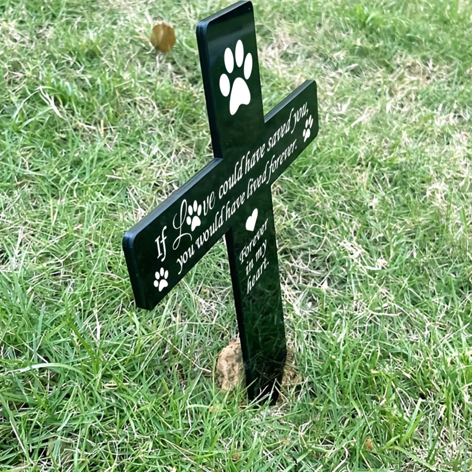 Outdoor Dog Memorial Plaque - Durable Waterproof Acrylic Grave Marker and Sympathy Garden Stake