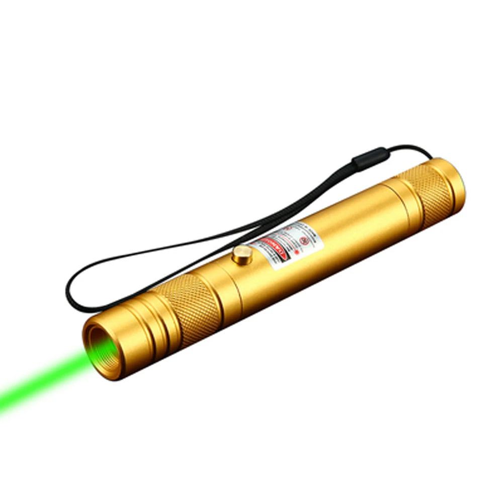 2-in-1 Portable Cat Laser Pointer and LED Training Torch - Green Flashlight Toy