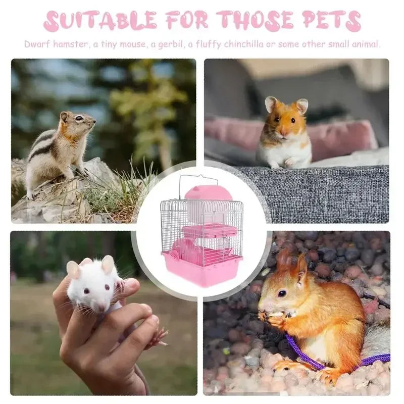 Double-Layer Luxury Hamster Habitat - Sturdy Castle Villa for Small Pets