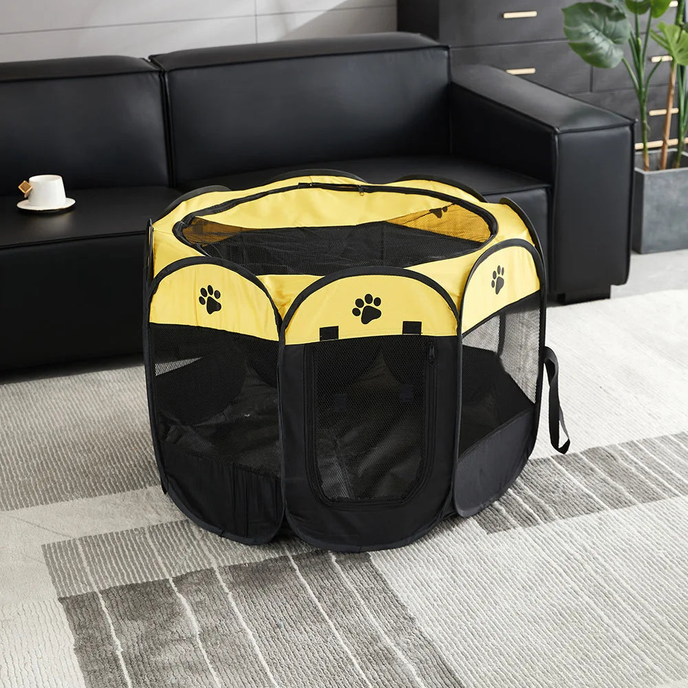 Durable Foldable Pet Tent and Octagonal Cat House - Portable Outdoor Dog Kennel and Fencing Solution