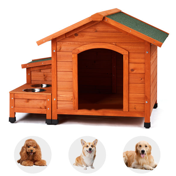 Green Asphalt Roof Golden Red Main Body Fir House Cat And Dog House