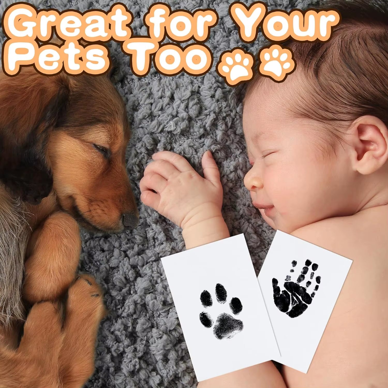 Paw Print Clean Touch Ink Pad - Inkless Pet Keepsake Kit for Nose and Paw Print Impressions