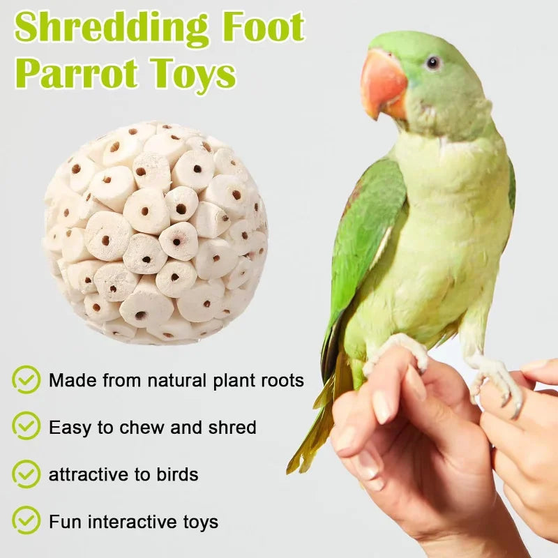 Parrot Chewing Toy Ball - Foraging Accessory for Small Parrots and Parakeets