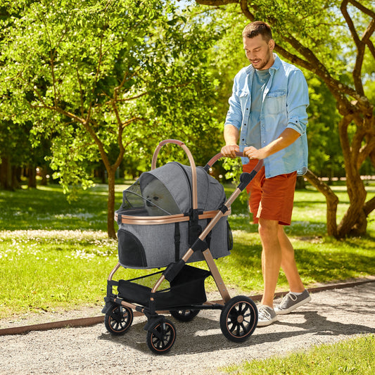 3 In 1 Dog Stroller With Detachable Cabin