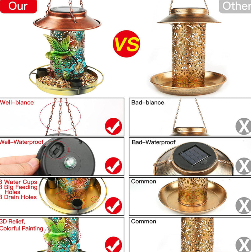 Solar-Powered Outdoor Bird Feeder - Durable Metal Design for Cardinals, Perfect Gift for Bird Lovers
