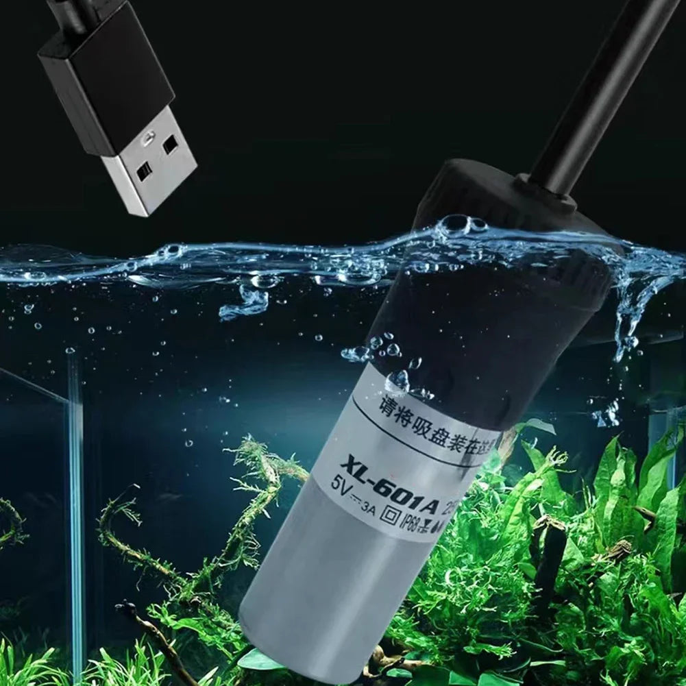 Professional Adjustable Submersible Aquarium Heater with Digital Display and External Temperature Controller, 20W/25W, Suitable for 18-34°C, Compact USB Design