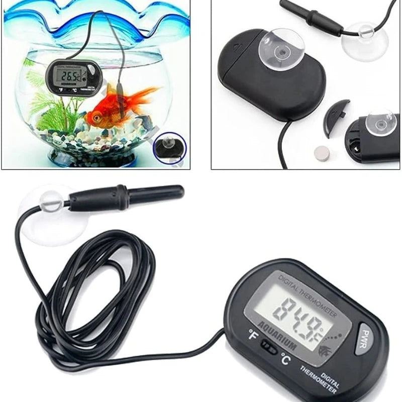 Digital Aquarium Thermometer with Suction Cup Probe for Precise Celsius Water Temperature Measurement