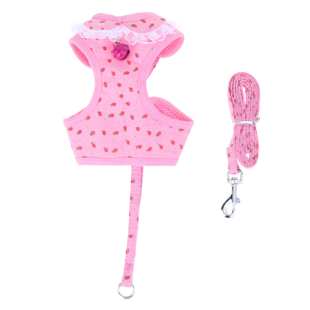 Strawberry-Inspired Pet Chest Harness