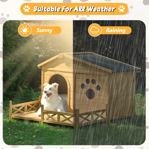 Wooden Dog House With Porch
