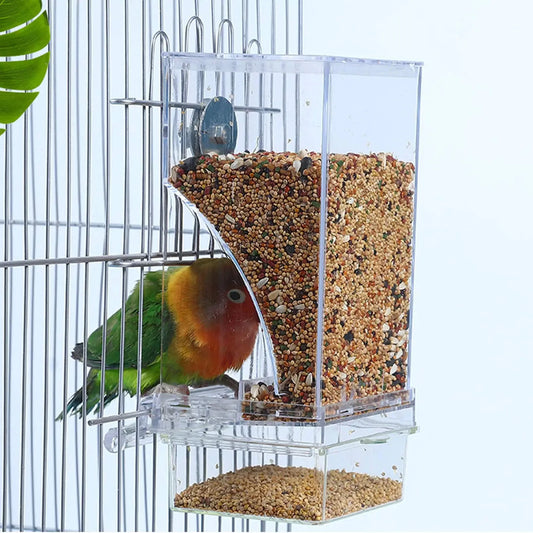 Automatic Splash-Proof Parrot Bird Feeder with Spill-Resistant Design - Tiger Peony Phoenix Bird Supplies