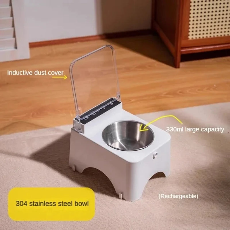 Smart Pet Feeder with Infrared Sensor and Automatic Lid for Cats and Dogs, Rodent-Proof Food Dispenser