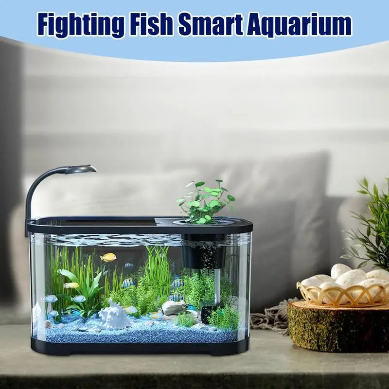 Aquarium Kit for Small Betta Fish - User-Friendly Desktop Tank for Home Use, Ideal for Betta Fish, Tortoises, and Frogs