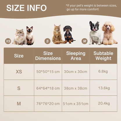 MEWOOFUN Calming Round Fluffy Dog Bed for Small Pets - Luxurious Non-Slip, Washable Design, 25x25x7 Inch in Cream